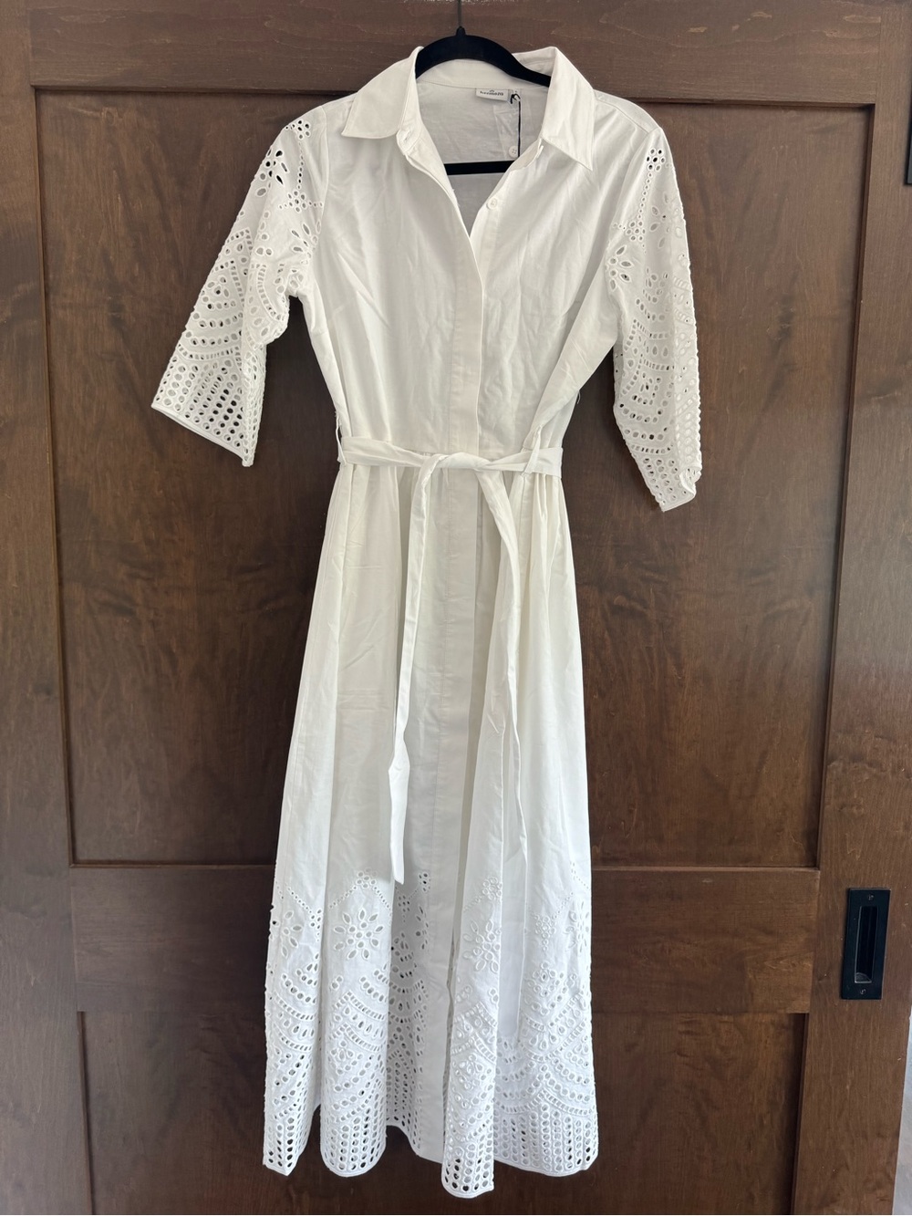 NWT Hermoza Francesca Dress In White Eyelet Cotton